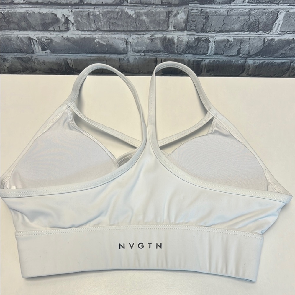 NVGTN White Sports Bra with Racerback Design